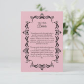 Klassieke Roze Trouwfoto met Sierlijke Lijst Informatiekaartje (Staand voorkant)