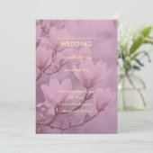 Klassieke Roze Witte Magnolia Achtergrond Kaart (Staand voorkant)