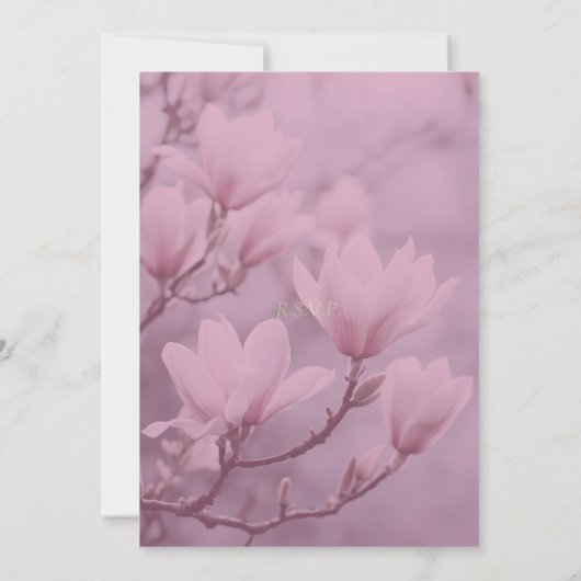 Klassieke Roze Witte Magnolia Achtergrond Kaart (Achterkant)