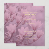 Klassieke Roze Witte Magnolia Achtergrond Kaart (Voorkant / Achterkant)