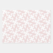 Klassieke roze witte rococo patroonkerst inpakpapier vel (Voorkant 3)