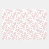 Klassieke roze witte rococo patroonkerst inpakpapier vel (Voorkant 2)
