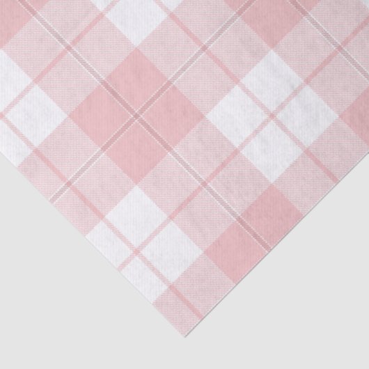 Klassieke roze witte tartan plaid tissuepapier (Detail)