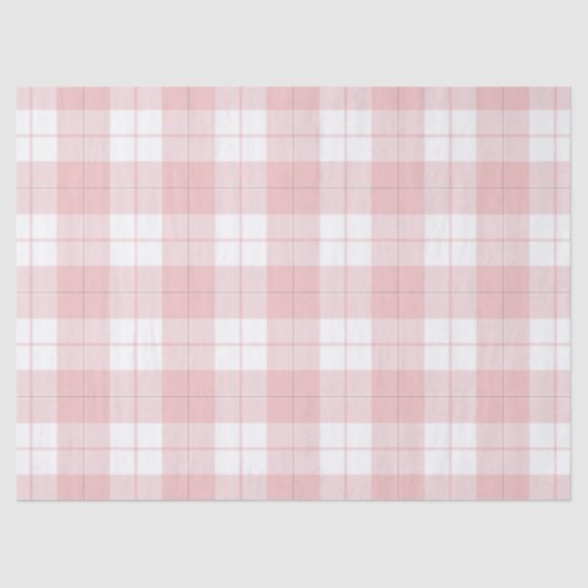 Klassieke roze witte tartan plaid tissuepapier (Voorkant)