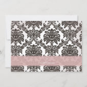 Klassieke  roze zwarte geboorte aankondiging (Achterkant)