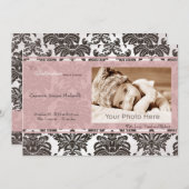 Klassieke  roze zwarte geboorte aankondiging (Voorkant / Achterkant)