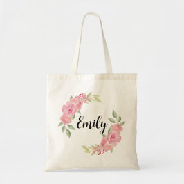 Klassieke Rozen Bloemstuk Bruidsmeisje Monogram Na Tote Bag