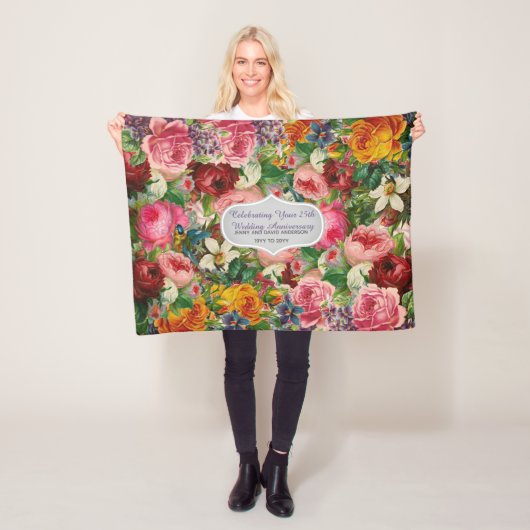 Klassieke rozen deken gepersonaliseerd - BEWERK TE (In situ)