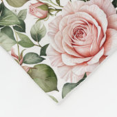 Klassieke Rozen & Salie Bladeren Fleece Deken (Hoek)
