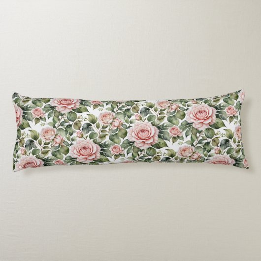 Klassieke Rozen & Salie Bladeren Lichaamskussen (Achterkant)