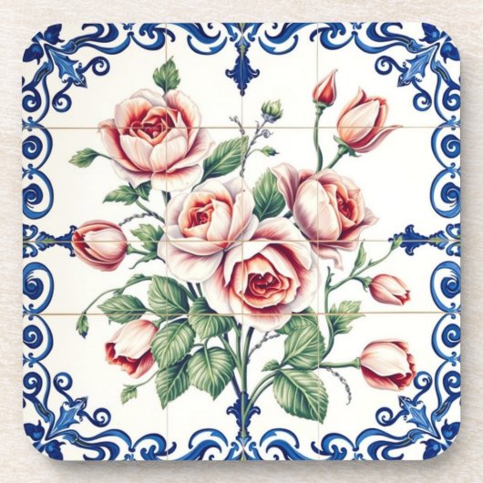klassieke rozenboeket onderzetter (Voorkant)