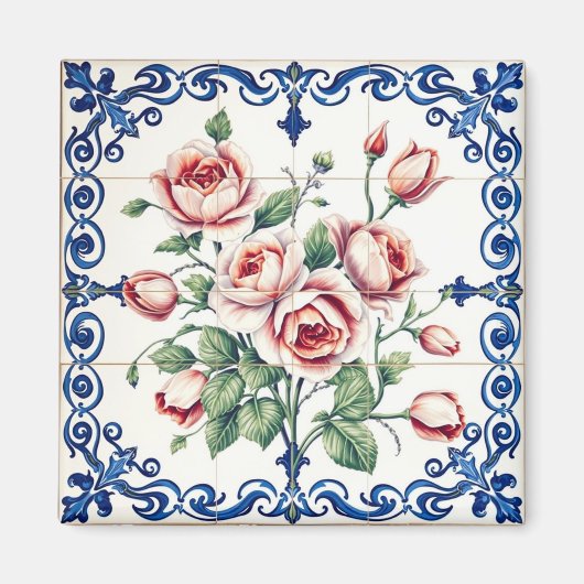 klassieke rozenboeketmagneet magneet (Voorkant)