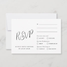 Klassieke RSVP-kaart, elegante stijl, minimalistis RSVP Kaartje