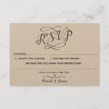 KLASSIEKE RSVP-KAART - KRAFTPAPIER