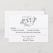 KLASSIEKE RSVP-KAART - KRAFTPAPIER RSVP KAARTJE (Voorkant / Achterkant)