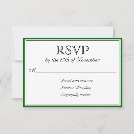 Klassieke RSVP met donkergroene rand (Voorkant)