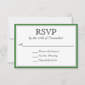 Klassieke RSVP met donkergroene rand Kaartje (Voorkant)