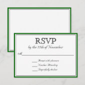 Klassieke RSVP met donkergroene rand Kaartje (Voorkant / Achterkant)