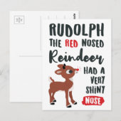 Klassieke Rudolf het rendier Briefkaart (Voorkant / Achterkant)
