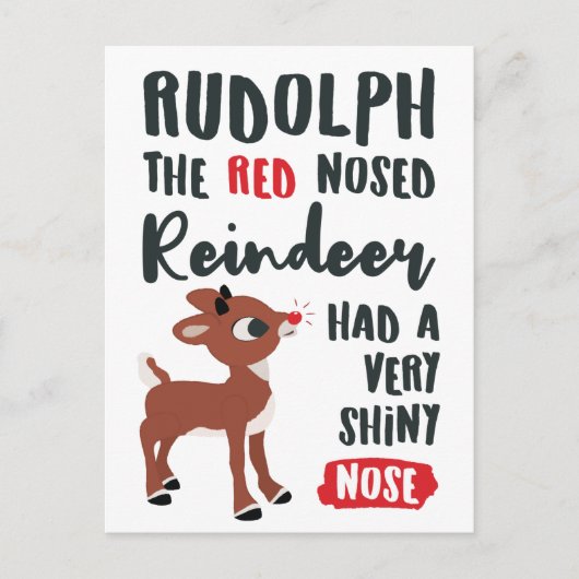 Klassieke Rudolf het rendier Briefkaart (Voorkant)
