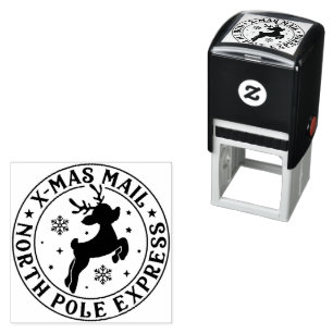 Klassieke Rudolph de Rendier Noordpool Kerstmis Zelfinktende Stempel
