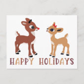 Klassieke Rudolph en Clarice Reindeer Briefkaart (Voorkant)