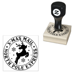 Klassieke Rudolph het rendier Noordpool Kerstmis Rubberstempel