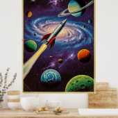 Klassieke ruimtevaart Poster in Retro Sci-F (Keuken)