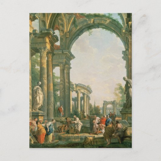 Klassieke ruïnes, 18e eeuw briefkaart (Voorkant)
