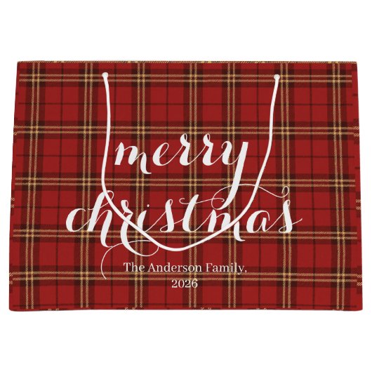 Klassieke ruit Kerstmis Festive - Groot Cadeauzakje (Voorkant)
