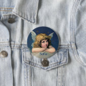 Klassieke rustende engel - Personaliseer - Ronde k Button 7,6 Cm (In situ)
