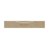 Klassieke Rustic Burlap String Lights Belly Band Uitnodigingen Wikkel (Vlak)