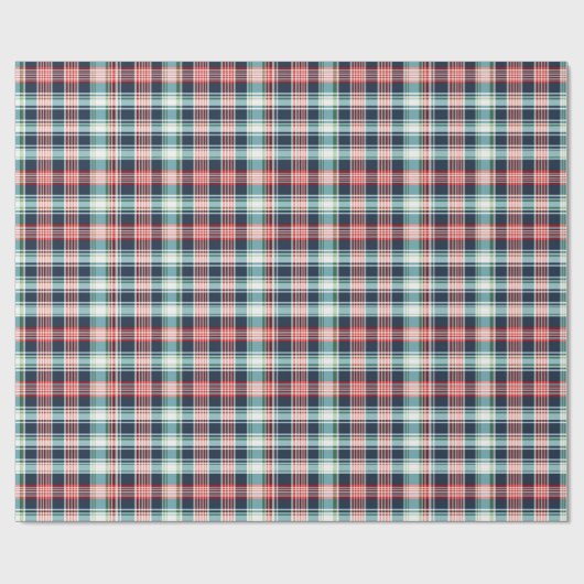 Klassieke Rustiek Rood Groen & Blauw Plaid Cadeaupapier (Vlak)