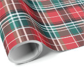 Klassieke Rustiek Rood & Groen Plakken Cadeaupapier (Rol Hoek)