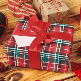 Klassieke Rustiek Rood & Groen Plakken Cadeaupapier