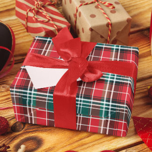 Klassieke Rustiek Rood & Groen Plakken Cadeaupapier