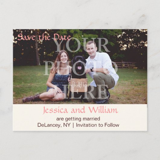 Klassieke rustieke bruiloft aankondigingskaart (Voorkant)