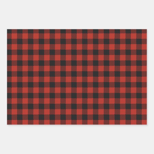 Klassieke rustieke Buffalo gespeeld in rood, groen Inpakpapier Vel (Voorkant 2)