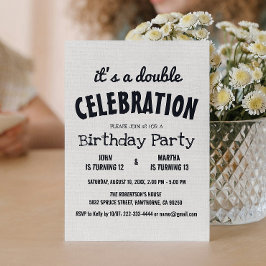 Klassieke Rustieke Dubbele Verjaardagsfeest Kaart