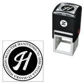 Klassieke Rustieke Familienaam Retoadres Circulair Zelfinktende Stempel (In situ)