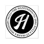 Klassieke Rustieke Familienaam Retoadres Circulair Zelfinktende Stempel (Design)