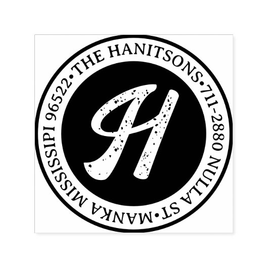 Klassieke Rustieke Familienaam Retoadres Circulair Zelfinktende Stempel (Design)