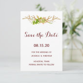 Klassieke Rustieke Geweien & Wilde Bloemen Bewaar Save The Date (Staand voorkant)
