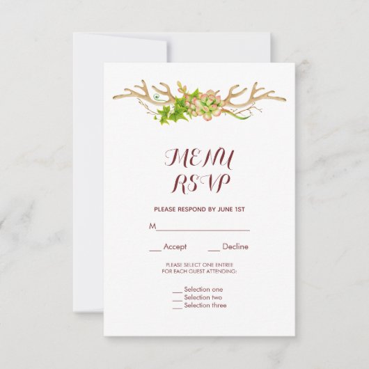 Klassieke Rustieke Geweien & Wilde Bloemen Menu RS (Voorkant)
