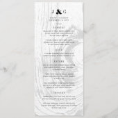 Klassieke Rustieke Houtnerf Chic Witte Winter Huwe Menu (Voorkant)