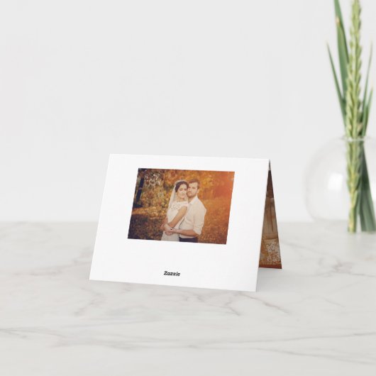 Klassieke rustieke houtnerf textuur Winter bruilof Bedankkaart (Achterkant)