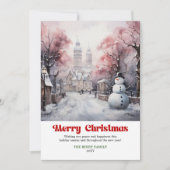 Klassieke rustieke kerstscène kaart aquarel (Voorkant)