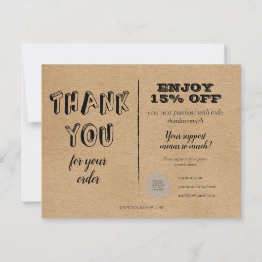 Klassieke Rustieke Kracht Bedankt Voor Bestelling  (Voorkant)