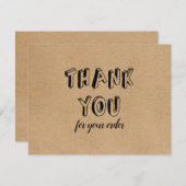 Klassieke Rustieke Kraft Bedankt Voor Bestelling K (Voorkant / Achterkant)