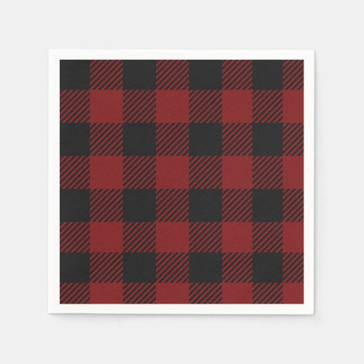 Klassieke rustieke rode buffel geruit | Landencheq Servet (Voorkant)